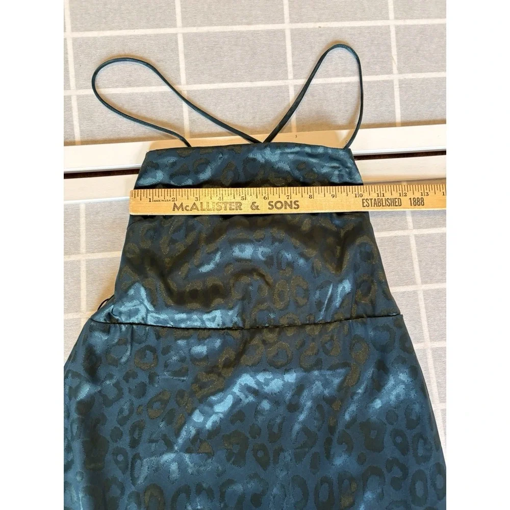 NWT Lush Satin Slip Strappy Back Emerald Green Graduation Dress‎ Women Sz M